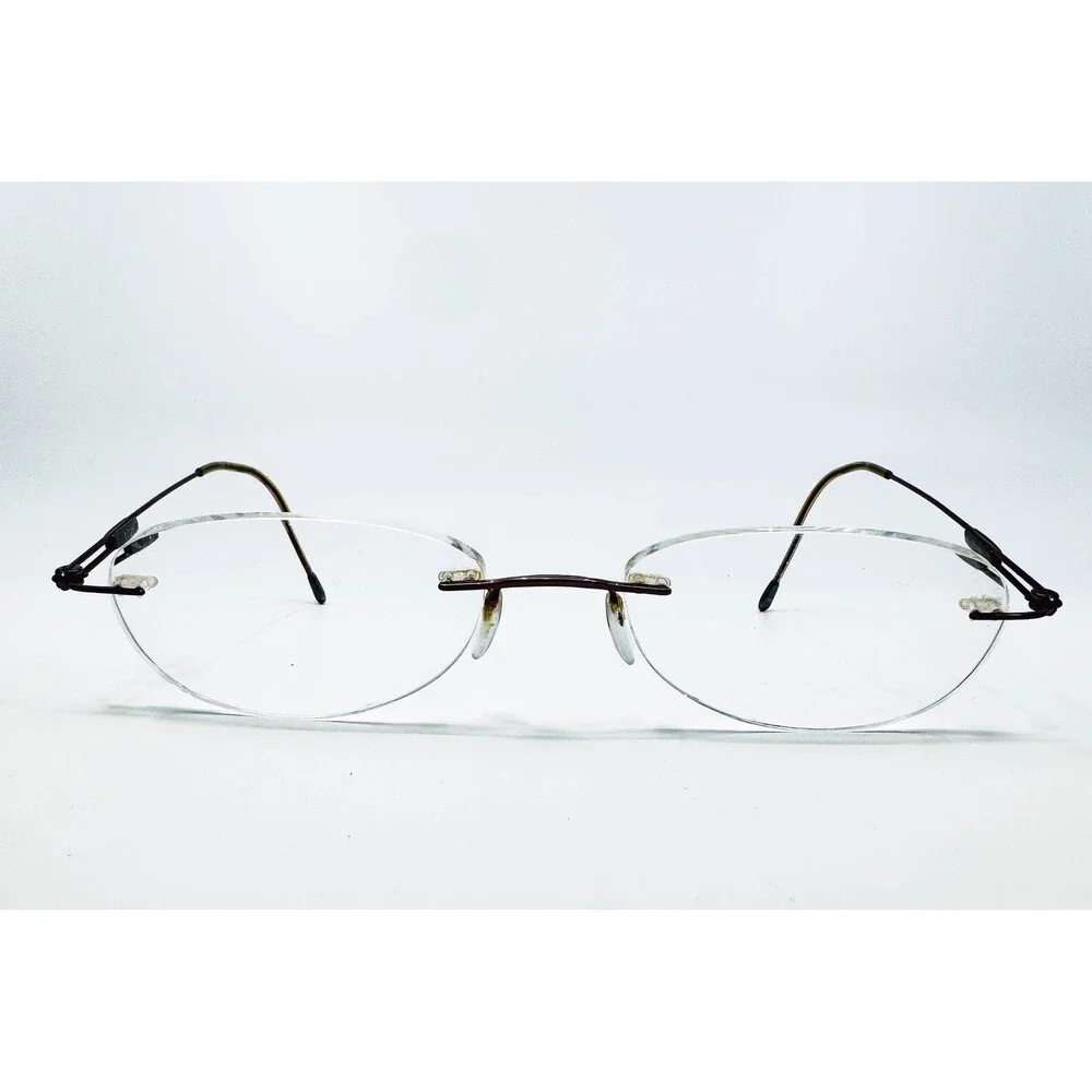 Silhouette Eyeglasses Unisex Brown Titan Rimless 7554 40 6056 140